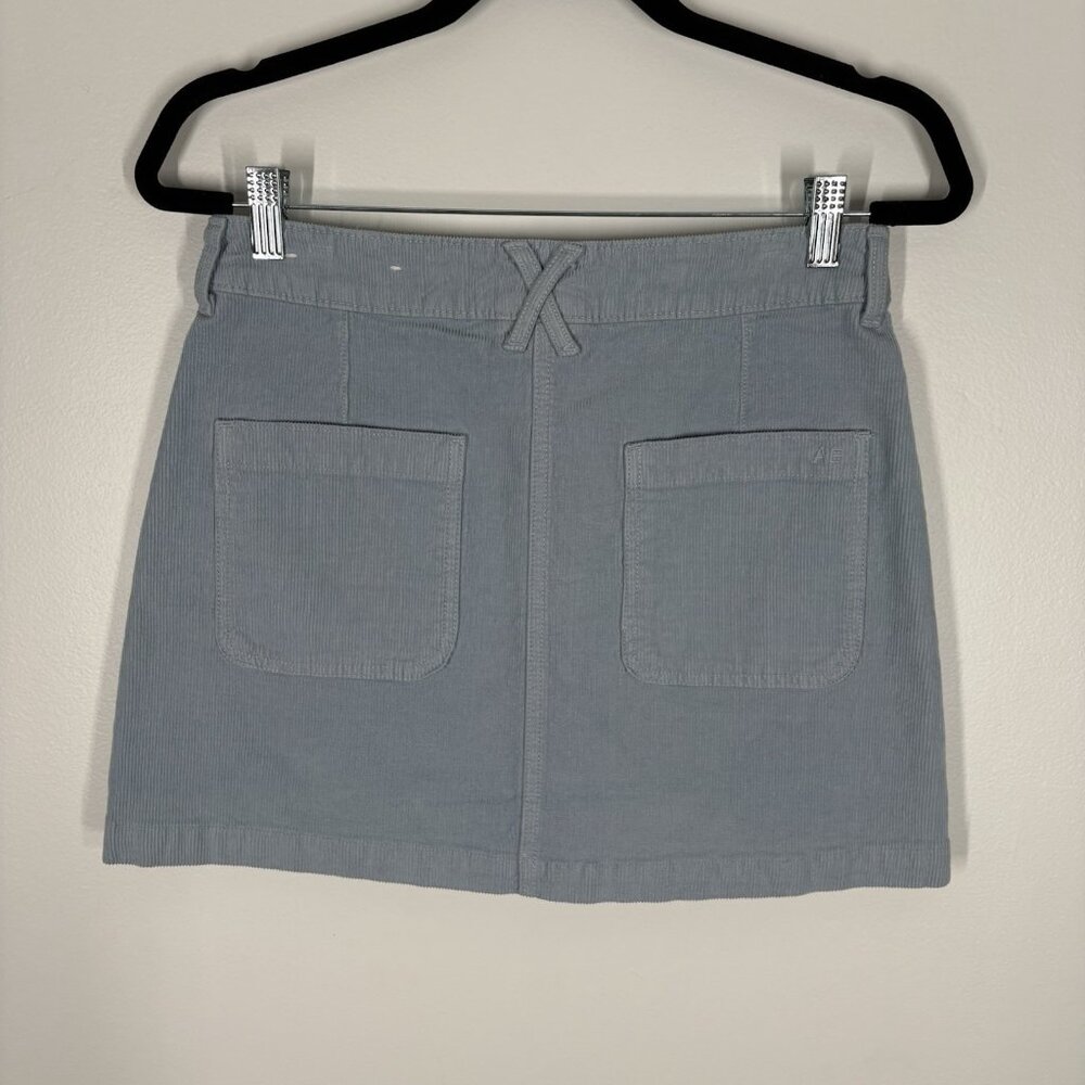 American Eagle Womn 2 Blue Corduroy Super Stretch Super Hi-Rise A-Line Skirt NWT - Picture 6 of 12